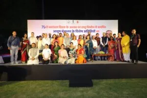 Ayushya Mandiram representatives at an event associated with the Ministry of AYUSH at the Red Fort